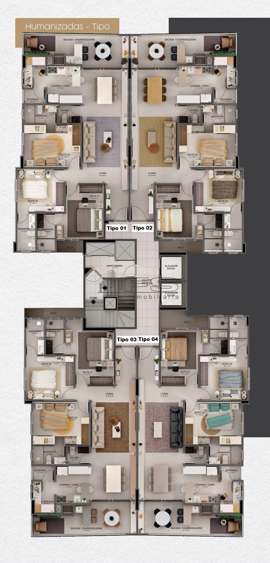 V4624 - Belize Residencial, 3 suítes, Meia Praia, Itapema