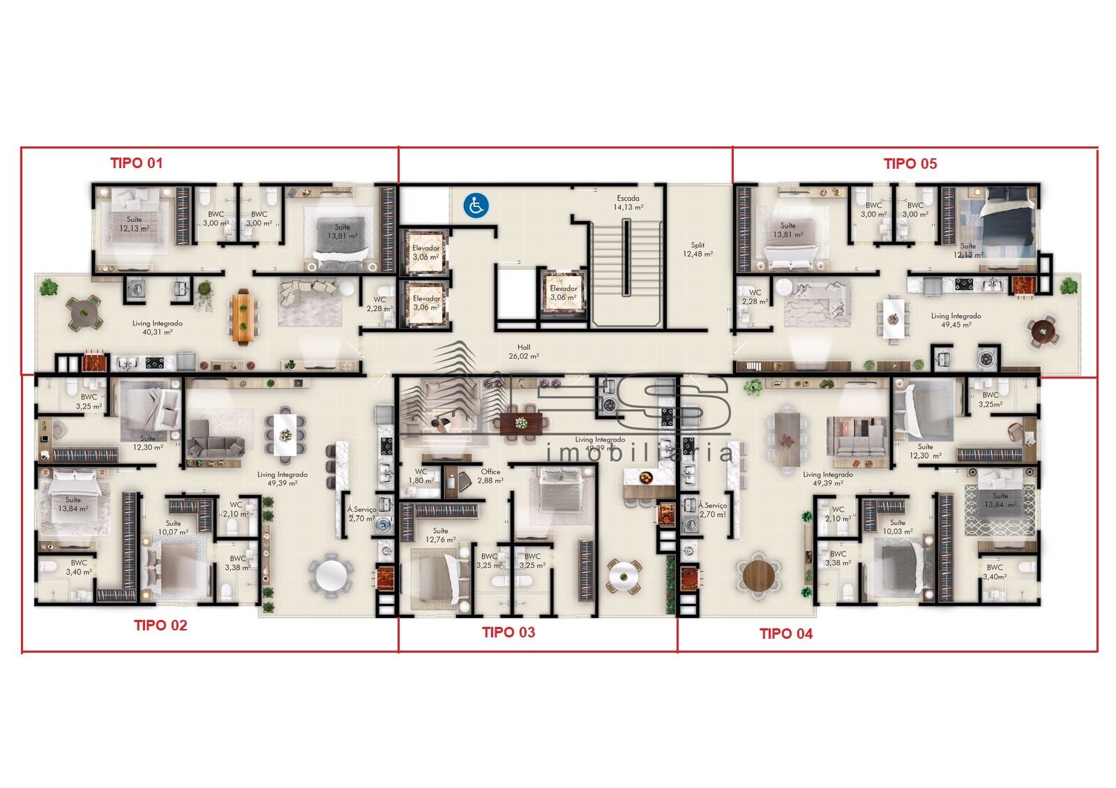 V4542 - Vyllar Tower, 3 suítes, Perequê, Porto Belo